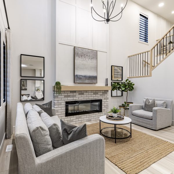 Main living room in Montorio's showhome in Dansereau Meadows