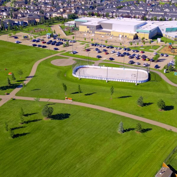 Aerial view of Ecole Dansereau Meadows School